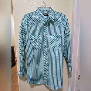Wrangler Women's Blue Striped Western Shirt